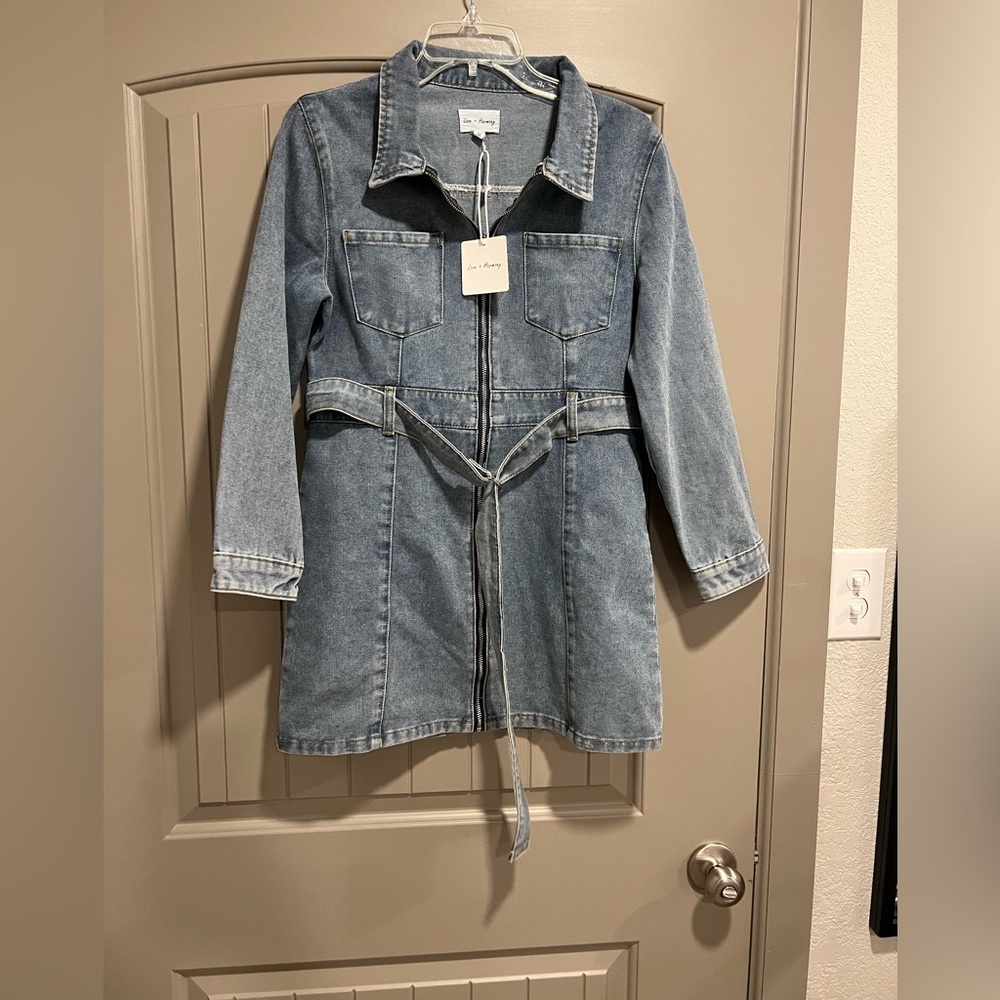 DENIM DRESS- long sleeved